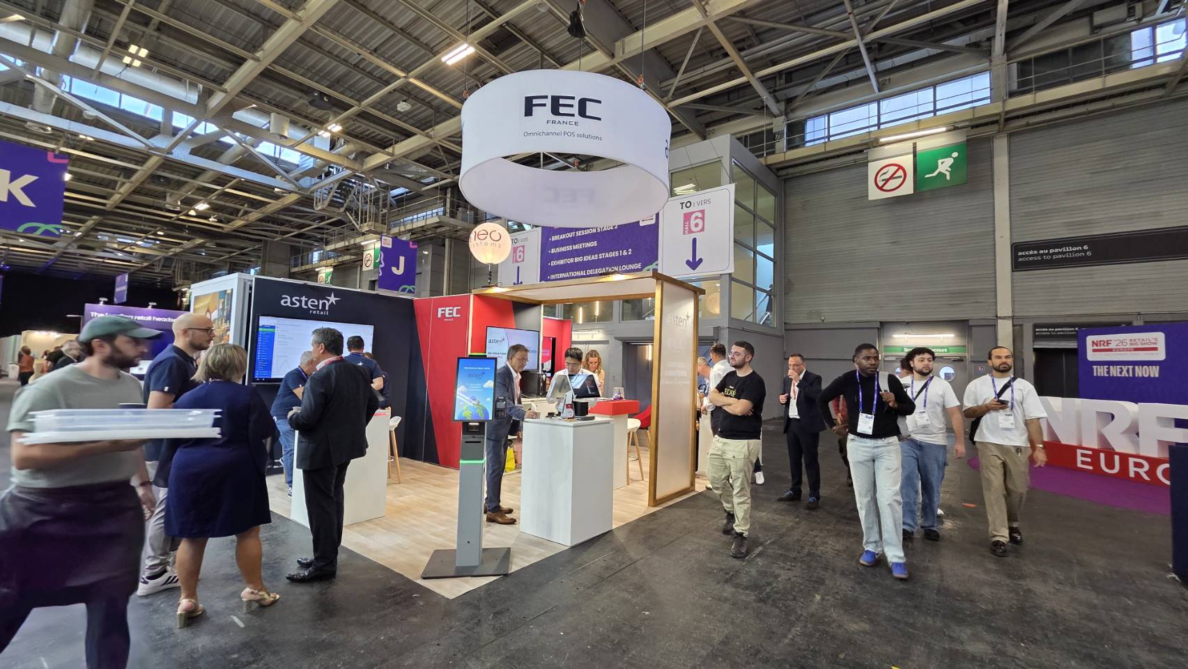 FEC France booth overview at NRF'26 Paris, co-exhibiting with Asten Retail